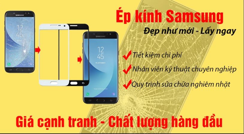 Ép kính điện thoại samsung